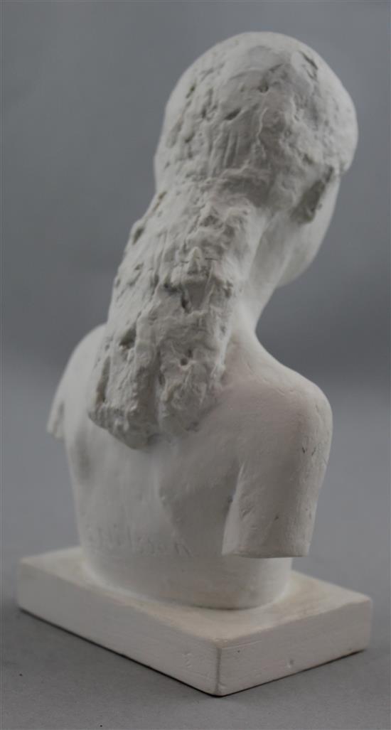 Gunnar Nilsson (Swedish, 1904-1995). A plaster bust of a young girl, 7.75in.